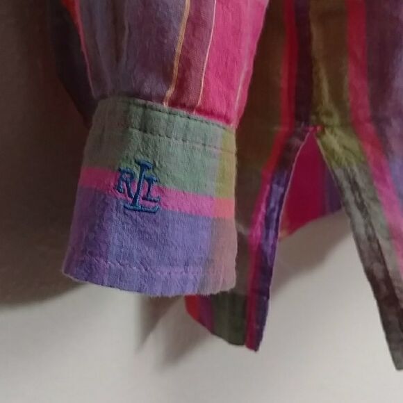 Ralph Lauren Lightweight Pink Plaid Button Down PM - Picture 7 of 8